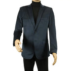 Men's Velvet Sports Coat Grammy Amy Award By BASSIRI , LEONARDI J1042 Navy Blue - J.Valintin Men's Wear Legend - 92659