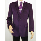 Men's Velvet Sports Coat Grammy Amy Award By BASSIRI , LEONARDI Style J1042 Plum - J.Valintin Men's Wear Legend - 92635