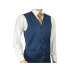 Mens Vitali Three Piece Suit Vested Sharkskin Sheen M3090 Royal blue Regular fit - J.Valintin Men's Wear Legend - 31894