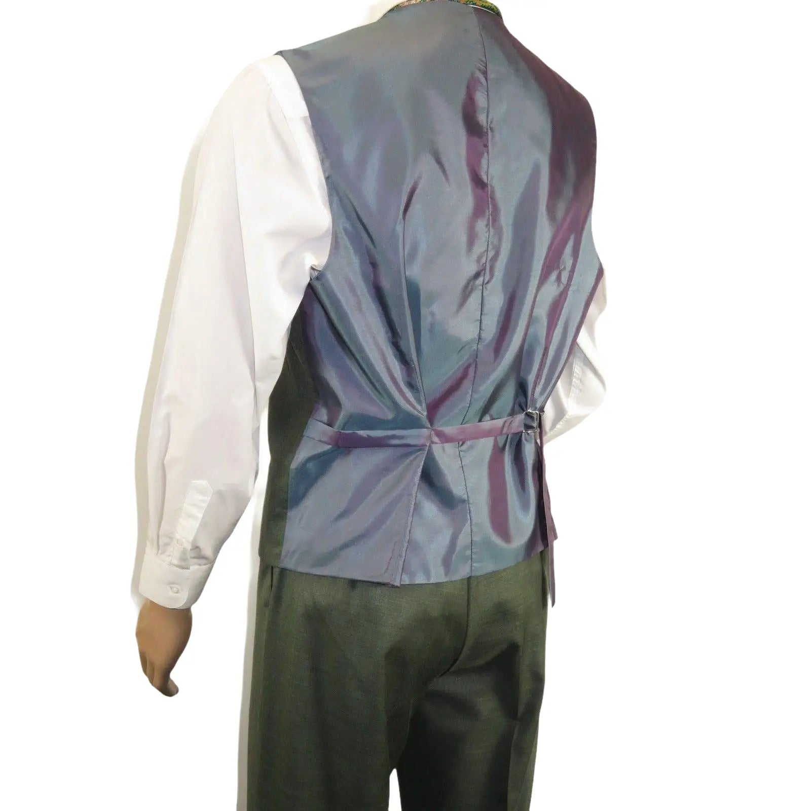 Men's VITALI Three Piece Suit Vested Sharkskin Sheen Vented M3090 Olive Green - J.Valintin Men's Wear Legend - 31913