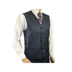 Mens Vitali Three Piece Suit Vested Sheen Sharkskin Business M3090 Navy blue - J.Valintin Men's Wear Legend - 28675