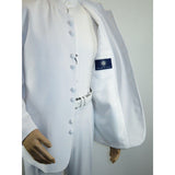 Mens Vittorio St. Angelo Banded Collar Suit Chinese Mandarin 056 White Size 46s - J.Valintin Men's Wear Legend - 8113