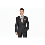 Mens Wool Cashmere Black Stripe Business Suit Giorgio Cosani Two Button 910