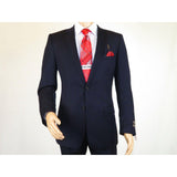 Mens Wool Cashmere Suit Pin Stripe Giorgio Cosani 910 - 02 Navy Blue 40 Regular - J.Valintin Men's Wear Legend - 18420