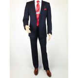 Mens Wool Cashmere Suit Pin Stripe Giorgio Cosani 910 - 02 Navy Blue 40 Regular - J.Valintin Men's Wear Legend - 18420