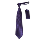 Men's Woven Tie Hankie Set J.Valintin Private Collection R29 Purple Checker - J.Valintin Men's Wear Legend - 95571
