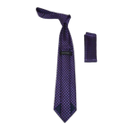 Men's Woven Tie Hankie Set J.Valintin Private Collection R29 Purple Checker - J.Valintin Men's Wear Legend - 95571