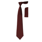 Men's Woven Tie Hankie Set J.Valintin Private Collection R33 Black Red Dots - J.Valintin Men's Wear Legend - 95567