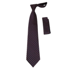 Men's Woven Tie Hankie Set J.Valintin Private Collection R34 Navy Red - J.Valintin Men's Wear Legend - 95566