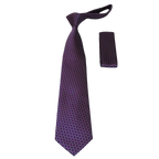 Men's Woven Tie Hankie Set J.Valintin Private Collection R35 Purple Dots - J.Valintin Men's Wear Legend - 95565