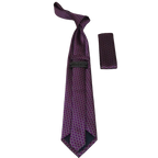 Men's Woven Tie Hankie Set J.Valintin Private Collection R35 Purple Dots - J.Valintin Men's Wear Legend - 95565