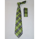 Men's Woven Tie Hankie Set J.Valintin Private Collection R38 Green Plaid - J.Valintin Men's Wear Legend - 95562