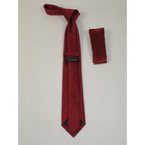 Men's Woven Tie Hankie Set J.Valintin Private Collection R47 Red Black - J.Valintin Men's Wear Legend - 95553