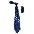 Men's Woven Tie Hankie Set J.Valintin Private Collection R51 Navy Polka Dot - J.Valintin Men's Wear Legend - 95549