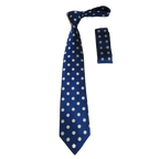 Men's Woven Tie Hankie Set J.Valintin Private Collection R51 Navy Polka Dot - J.Valintin Men's Wear Legend - 95549