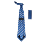 Men's Woven Tie Hankie Set J.Valintin Private Collection R53 Blue Stripe - J.Valintin Men's Wear Legend - 95547
