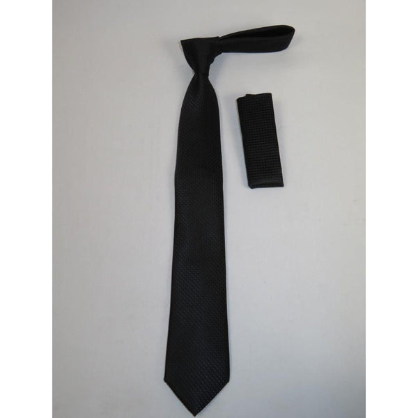 Men's Woven Tie Hankie Set J.Valintin Private Collection SL7 Black - J.Valintin Men's Wear Legend - 80166