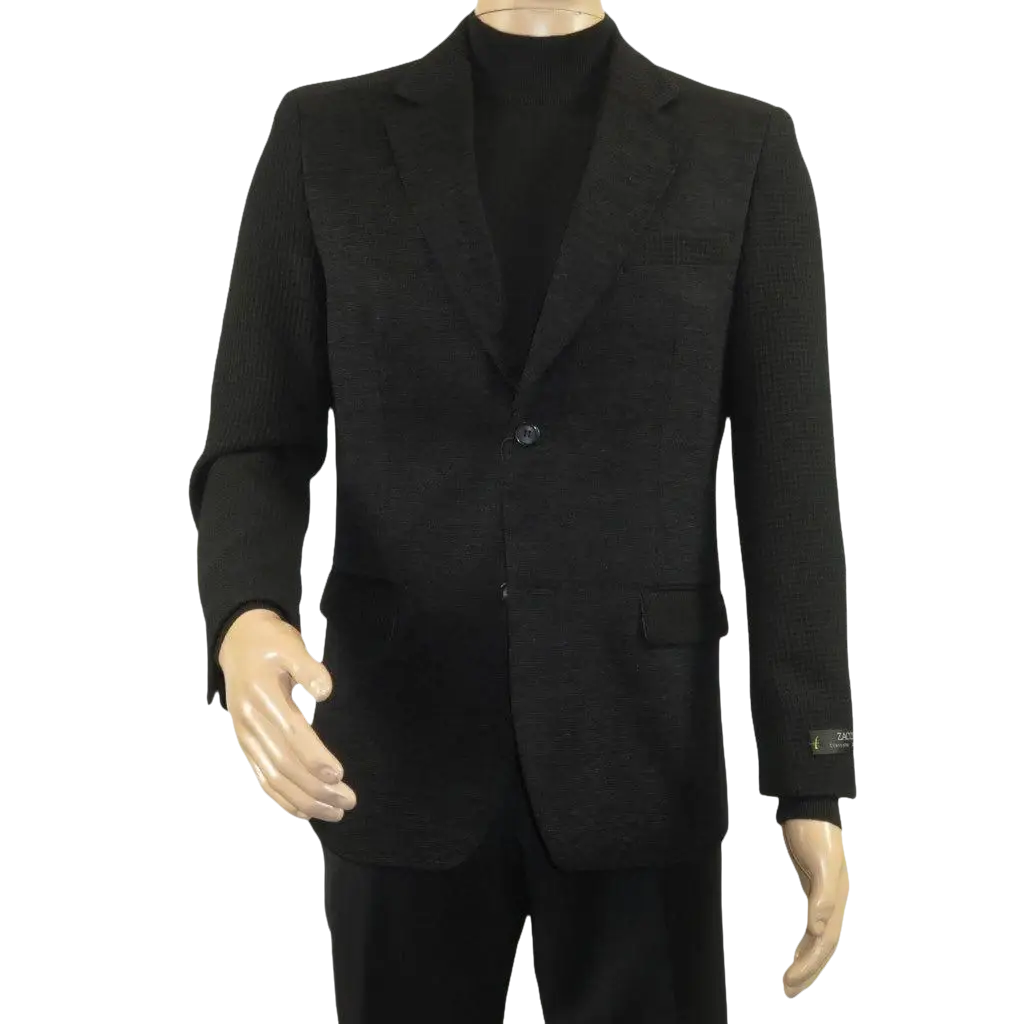 Men's Zacchi Sport Coat Patch Elbow Chenille Velveteen Bryan Black - J.Valintin Men's Wear Legend - Bryan - Black - M