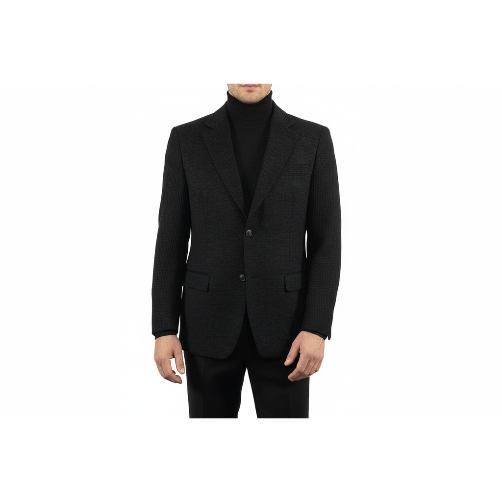 Men's Zacchi Sport Coat Patch Elbow Chenille Velveteen Bryan Black 74520