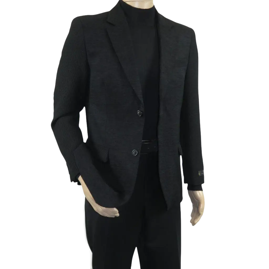 Men's Zacchi Sport Coat Patch Elbow Chenille Velveteen Bryan Black - J.Valintin Men's Wear Legend - Bryan - Black - M