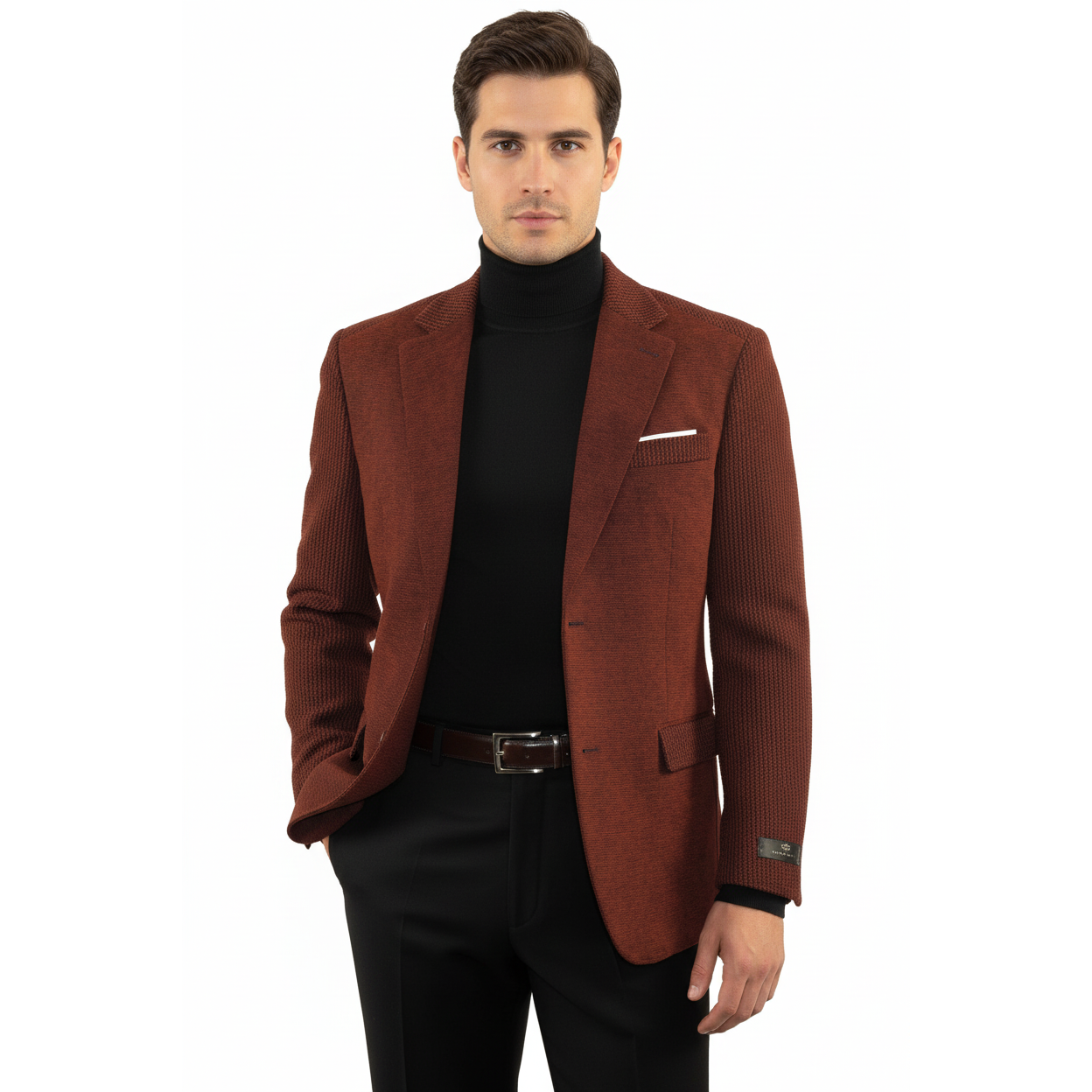 Men's Zacchi Sport Coat Patch Elbow Chenille Velveteen Bryan Rust 74529