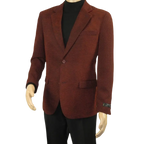 Men's Zacchi Sport Coat Patch Elbow Chenille Velveteen Bryan Cognac Rust - J.Valintin Men's Wear Legend - Bryan - Cognac - M