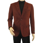 Men's Zacchi Sport Coat Patch Elbow Chenille Velveteen Bryan Cognac Rust - J.Valintin Men's Wear Legend - Bryan - Cognac - M
