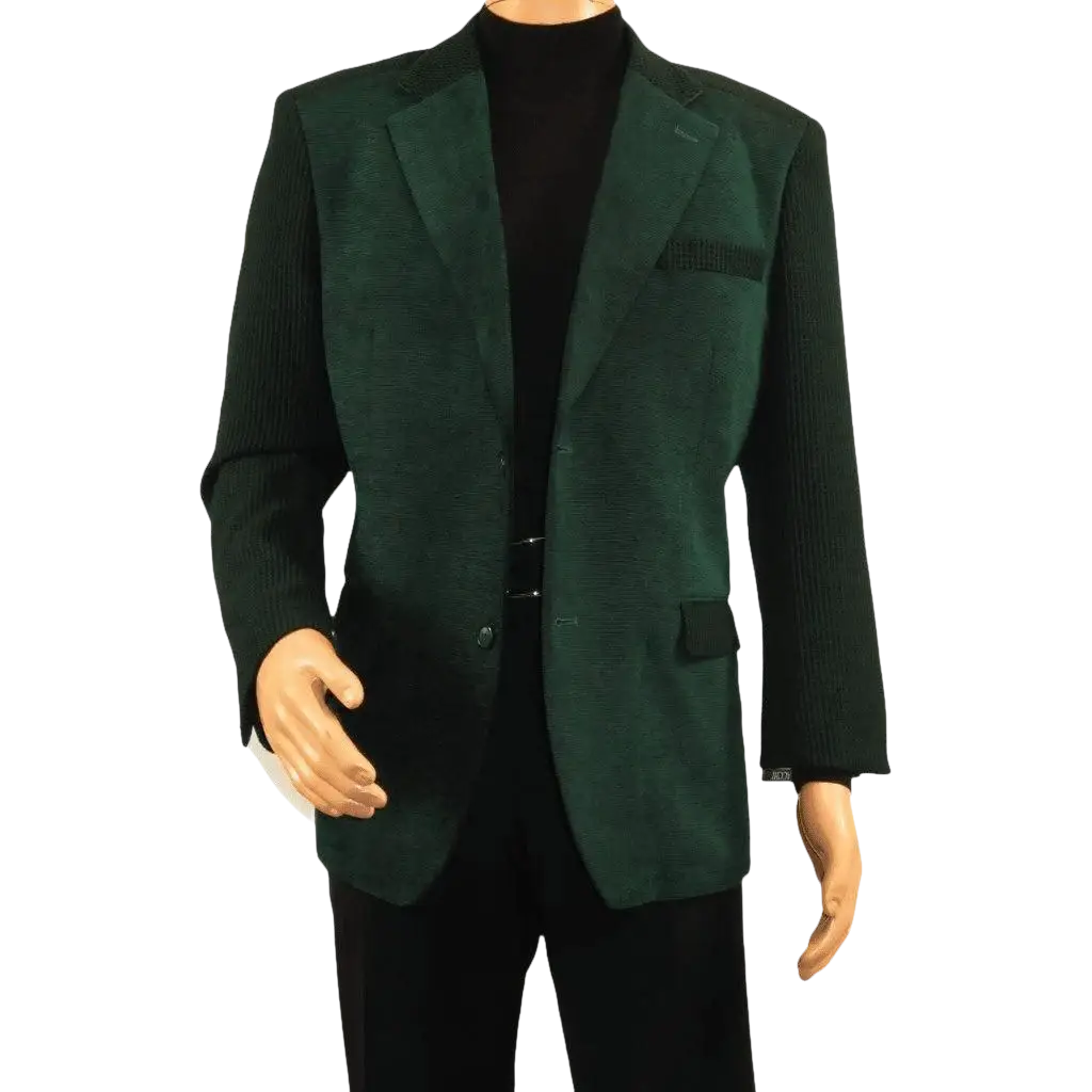 Men's Zacchi Sport Coat Patch Elbow Chenille Velveteen Bryan Green - J.Valintin Men's Wear Legend - Bryan - Green - M