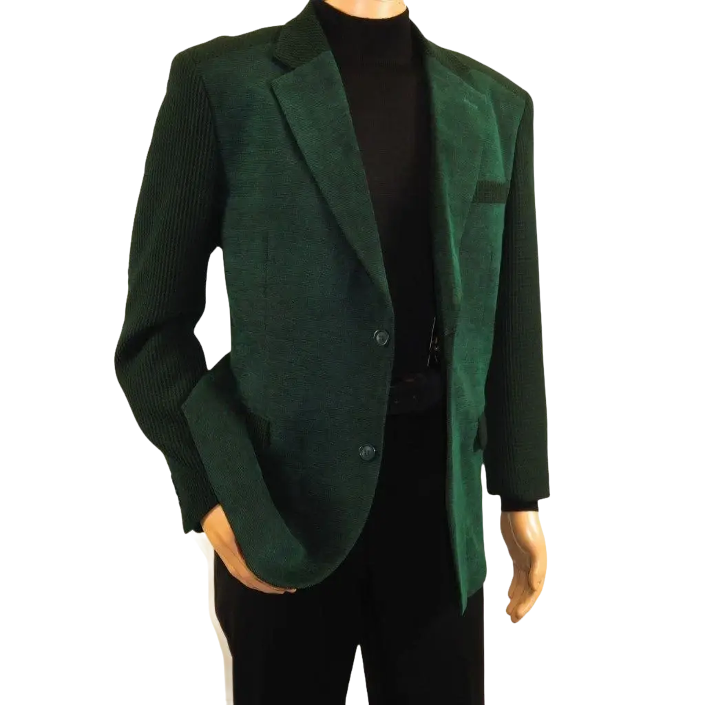 Men's Zacchi Sport Coat Patch Elbow Chenille Velveteen Bryan Green - J.Valintin Men's Wear Legend - Bryan - Green - M