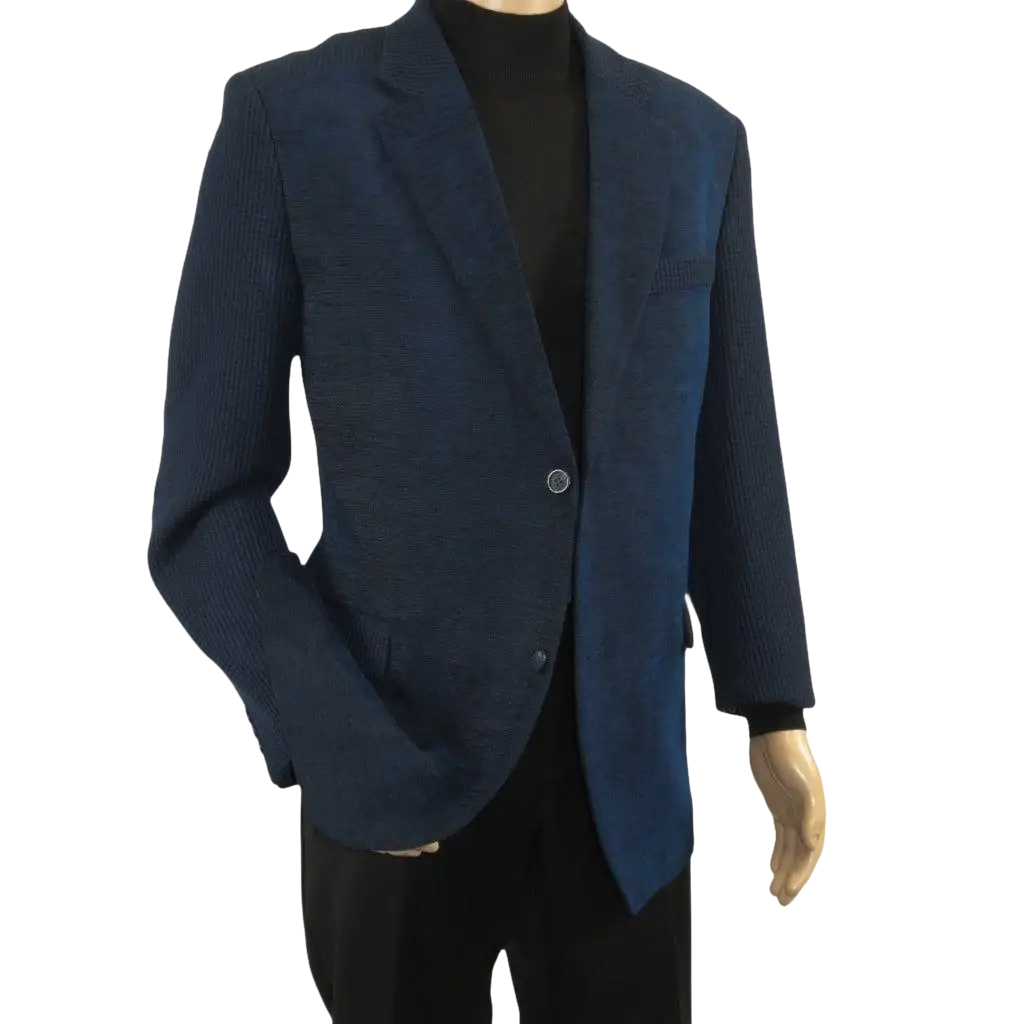 Men's Zacchi Sport Coat Patch Elbow Chenille Velveteen Bryan Navy - J.Valintin Men's Wear Legend - Bryan - Navy - M