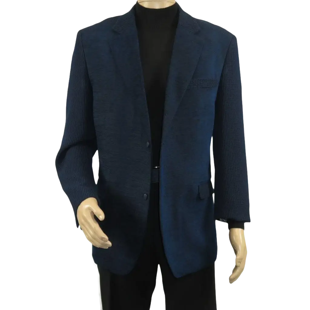 Men's Zacchi Sport Coat Patch Elbow Chenille Velveteen Bryan Navy - J.Valintin Men's Wear Legend - Bryan - Navy - M