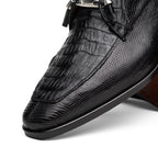 Caiman and lizard dress derby's Shoes by Marco Di Milano Merida Black