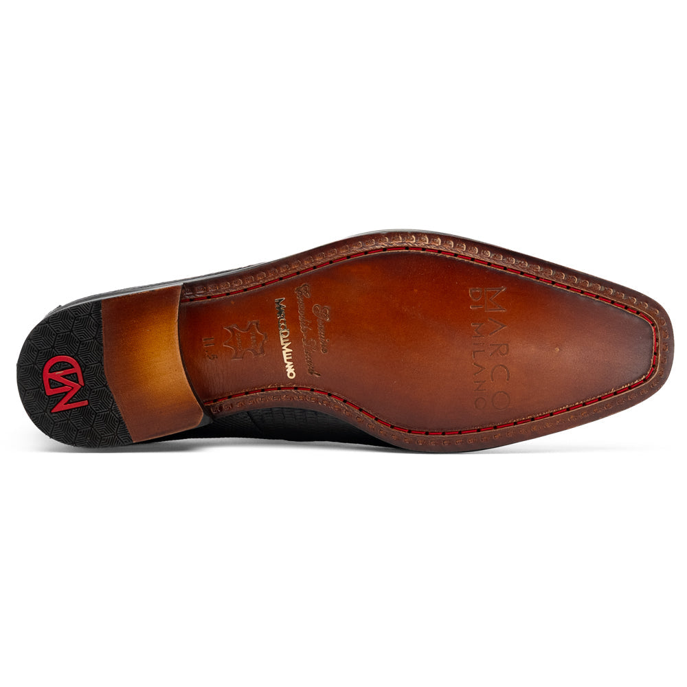 Caiman and lizard dress derby's Shoes by Marco Di Milano Merida Black
