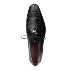 Caiman and lizard dress derby's Shoes by Marco Di Milano Merida Black