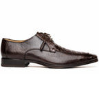 Merida Caiman and Lizard Dress Derby's Shoes Tasseled Laceup  Brown