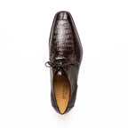Merida Caiman and Lizard Dress Derby's Shoes Tasseled Laceup  Brown
