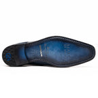 Merida Caiman and Lizard Dress Derby's Tasseled Laces Shoes Navy