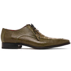 Merida Derby's Shoes Caiman and Lizard Lace Up Olive Green