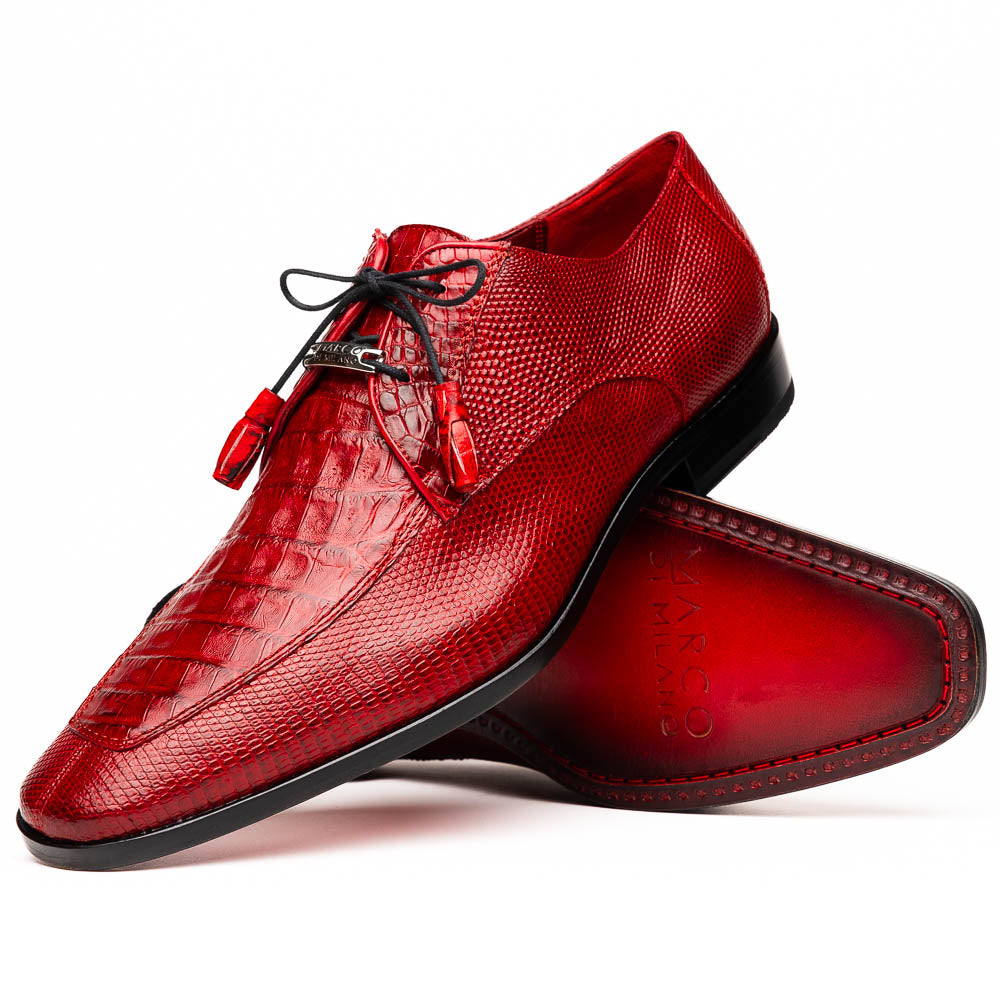 Men's Shoes caiman and lizard dress derby Merida Red