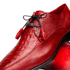 Men's Shoes caiman and lizard dress derby Merida Red