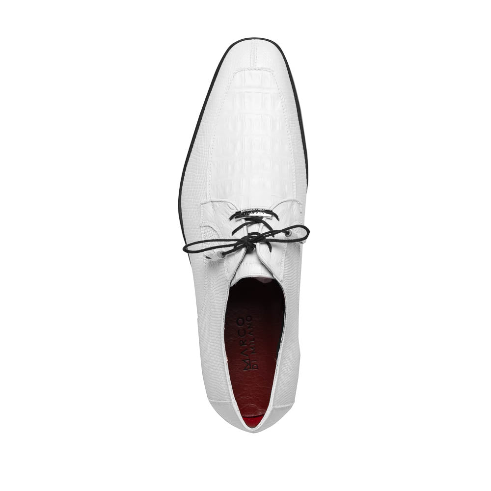 Merida caiman and lizard dress derby's Laces Shoes White