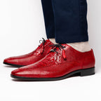 Men's Shoes caiman and lizard dress derby Merida Red