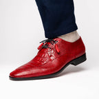 Men's Shoes caiman and lizard dress derby Merida Red