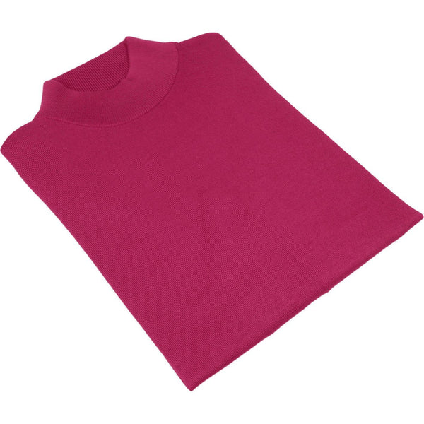 Merinos Wool Sweater PRINCELY Made in Turkey Soft Knits Mock 1011 - 00 Fuchsia - J.Valintin Men's Wear Legend - 1011 - 00 - Fuchsia - M