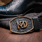 Marco Di Milano Genuine Snake Skin Cowboy Boot Missouri Black / Blue