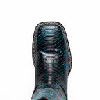 Marco Di Milano Genuine Snake Skin Cowboy Boot Missouri Black / Blue