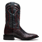 MISSOURI Genuine Snake Skin Cowboy Boot from the Western Collection BlackCherry