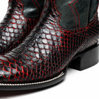 MISSOURI Genuine Snake Skin Cowboy Boot from the Western Collection BlackCherry