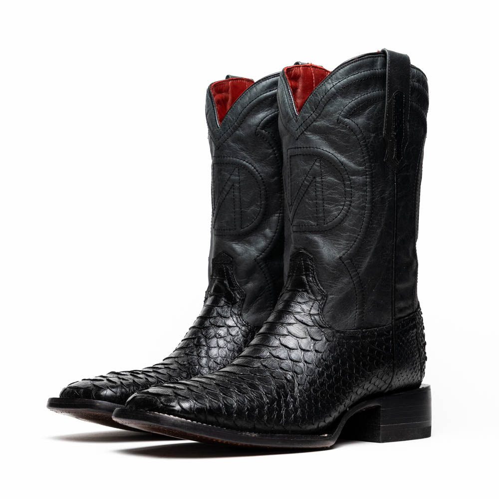 Marco Di Milano Genuine Python Skin Cowboy Boot  Missouri Black