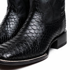 Marco Di Milano Genuine Snake Skin Cowboy Boot  Missouri Black